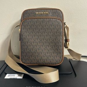 Michael Michael Kors Brown and Cream Side Bag